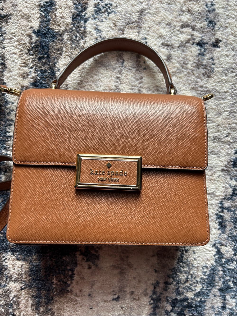 kate spade Tan Saffiano Leather Top-Handle Crossbody